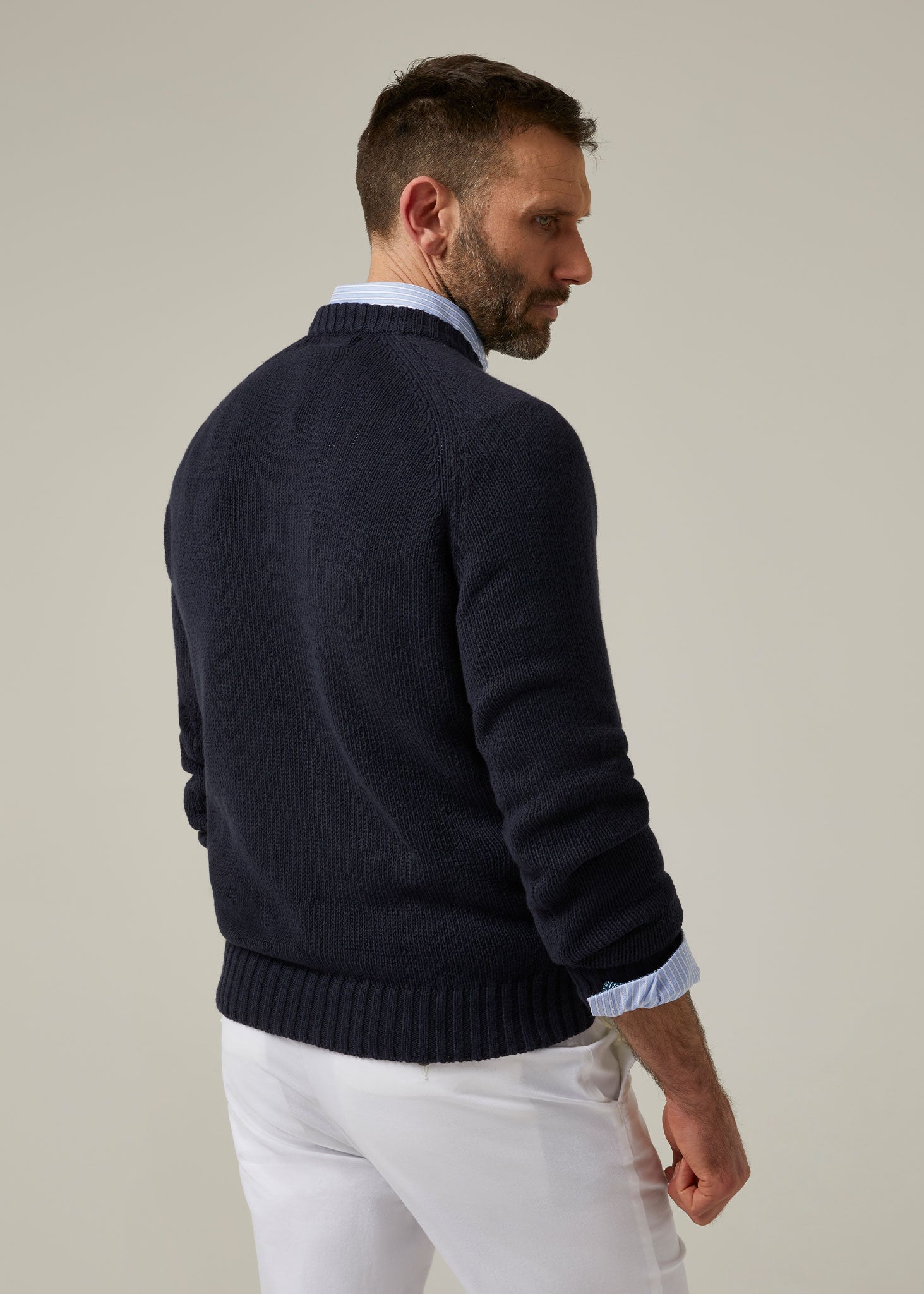 Maplebeck Raglan Sleeve Crew Neck in Navy