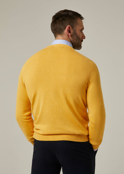 Rothwell Cotton Cashmere Jumper In Maize