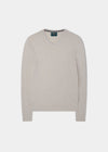 Elmstone Cable Vee Neck Jumper in Blonde & Dark Navy