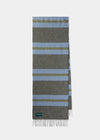 Swordale Wide Stripe Cashmere Scarf In Olive