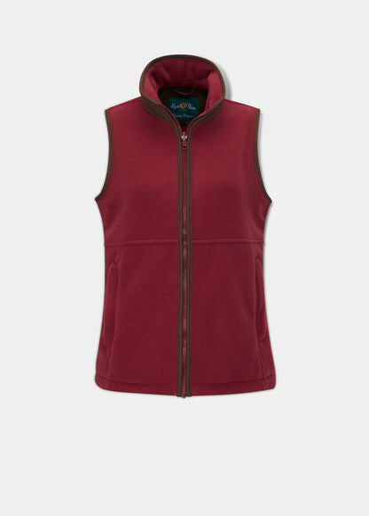 Aylsham Ladies Fleece Gilet In Cranberry