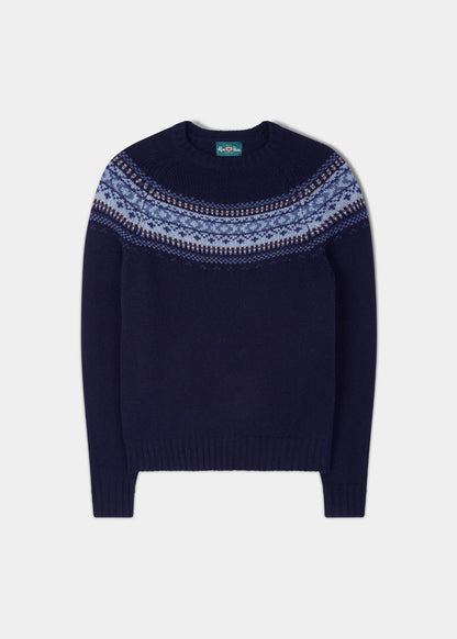 Buckie Shetland Fair Isle Yolk Crew Neck - Concord Base