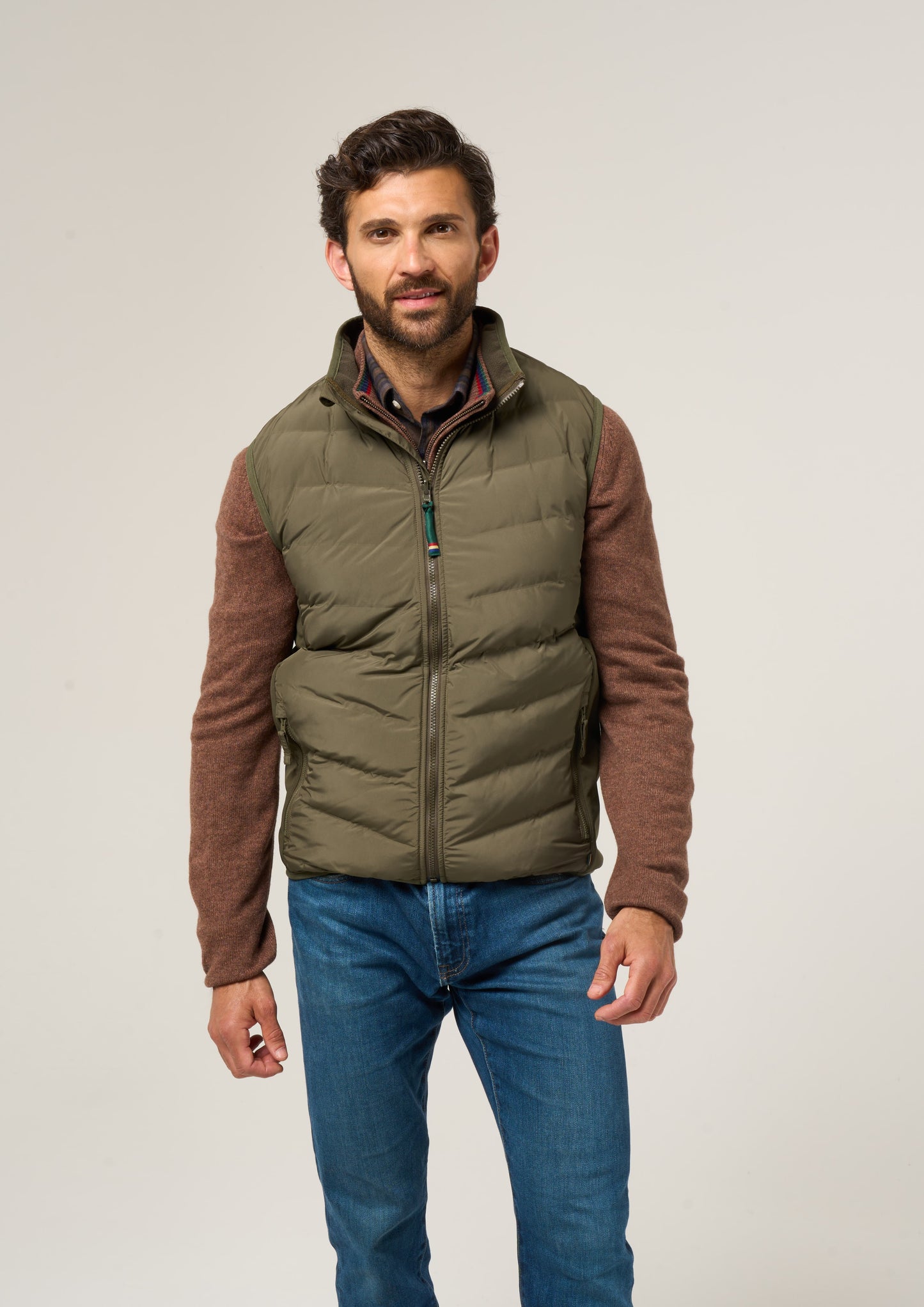 Calsall Men's Hybrid Gilet In Olive