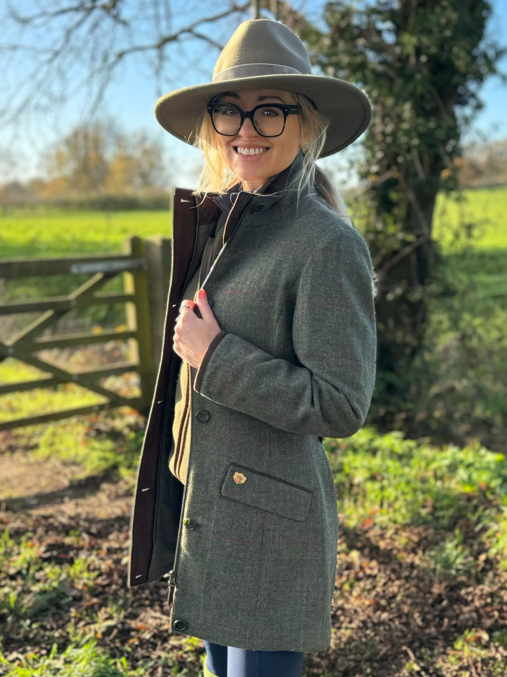 Combrook Ladies Tweed Field Jacket In Heath