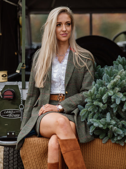 Combrook Ladies Tweed Skirt 49cm In Heath