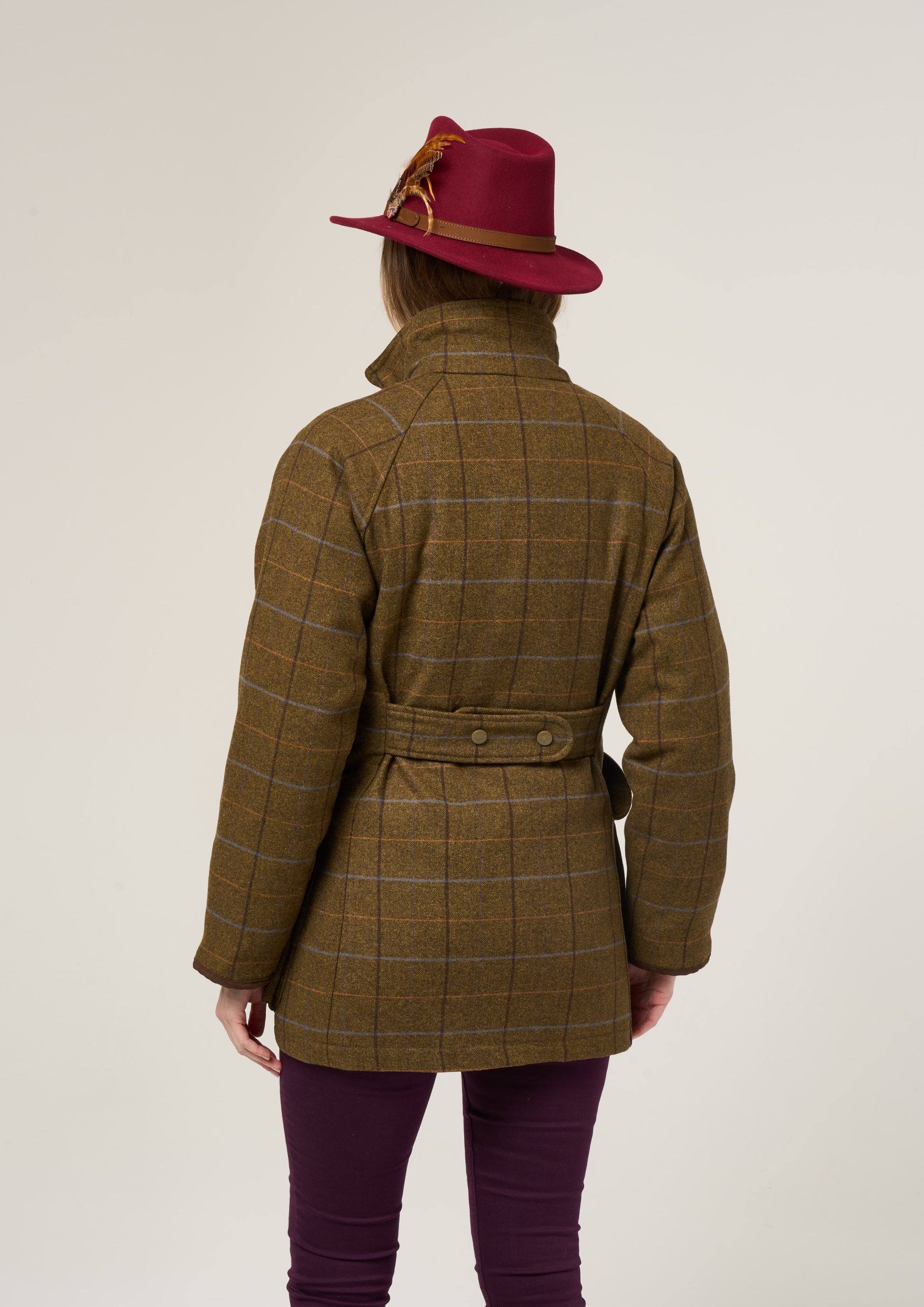 Combrook Ladies Tweed Shooting Coat In Hazel