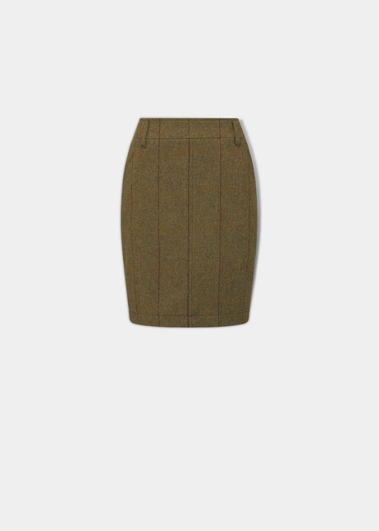 Combrook Ladies Tweed Skirt 49cm In Grove