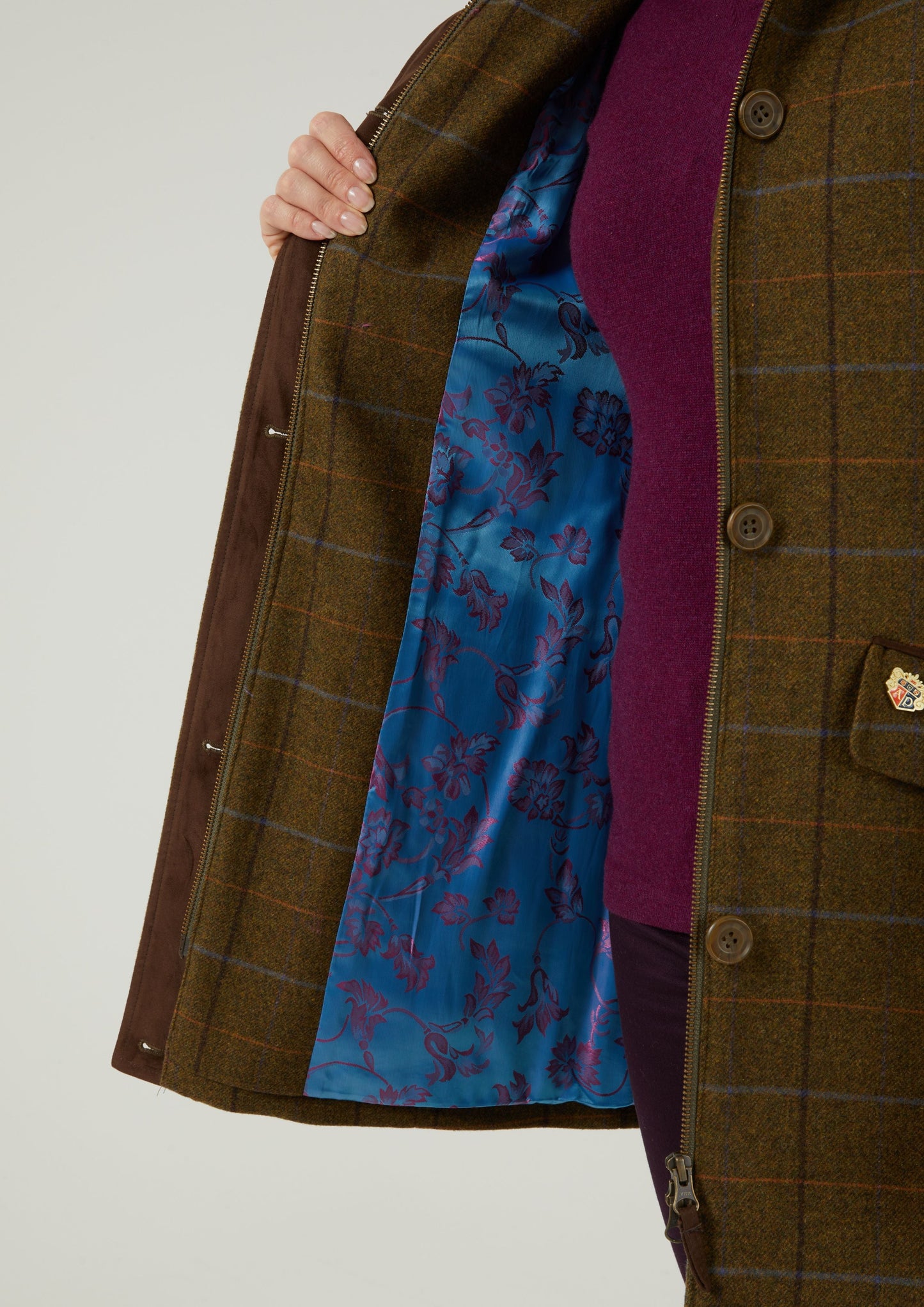 Combrook Ladies Tweed Field Jacket In Hazel