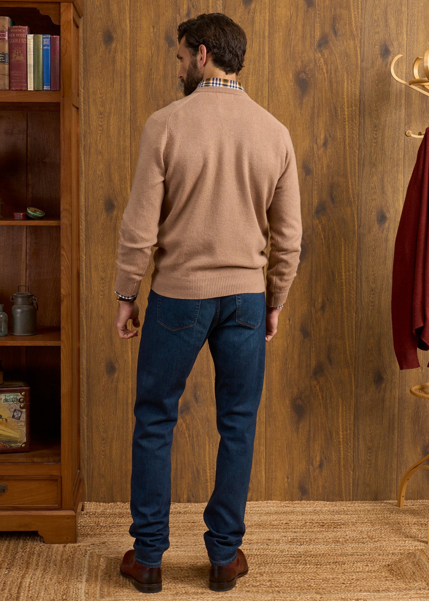 Dorset Men's Lambswool Jumper in Camel - Classic Fit