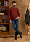 Dorset Men's Lambswool Jumper in Sienna - Classic Fit