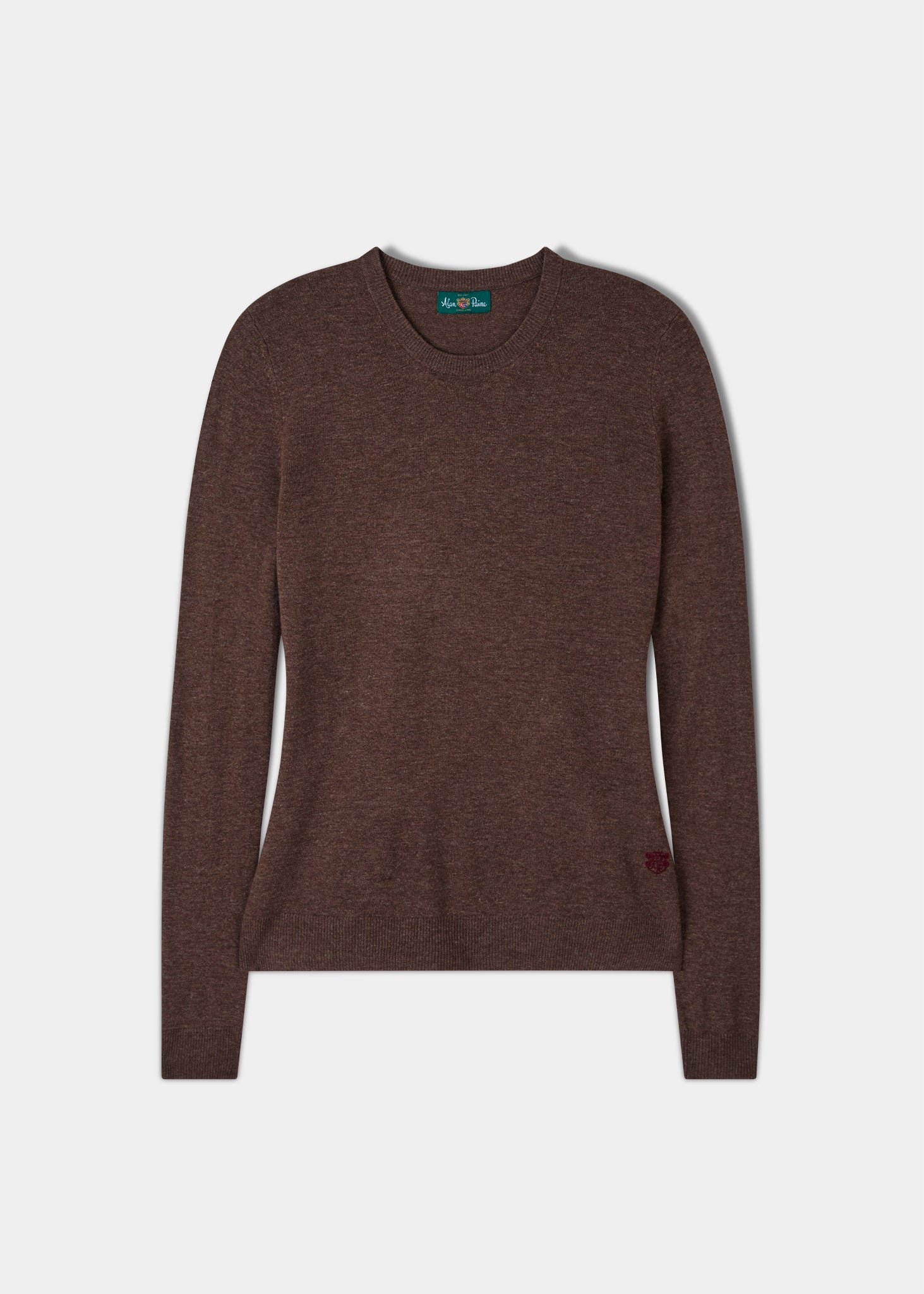 Emma Ladies Elevated Crew Neck Jumper In Cocoa