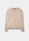 Freya Cotton Cashmere Crew Neck Jumper In Sand