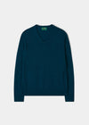 Haddington Cashmere Jumper in Bottle Blue - Regular Fit