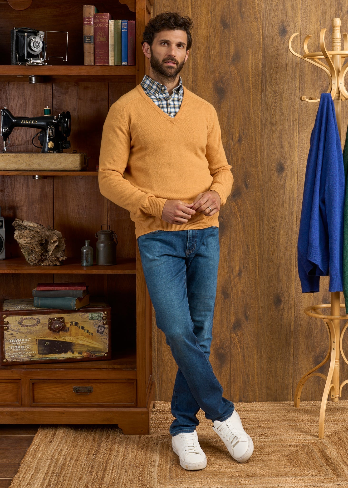 Hampshire Lambswool Jumper in Harvest Gold 