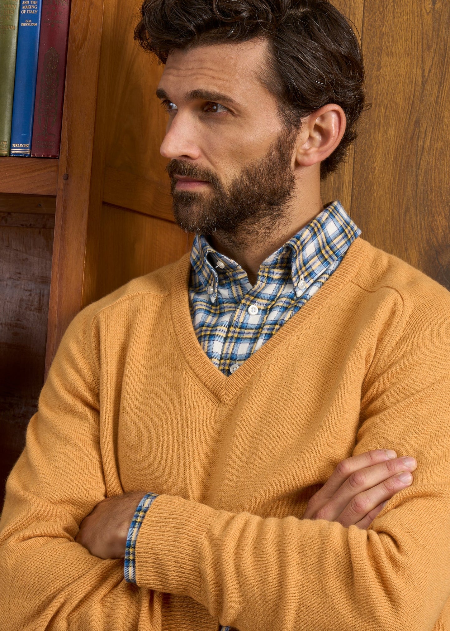 Hampshire Lambswool Jumper in Harvest Gold 