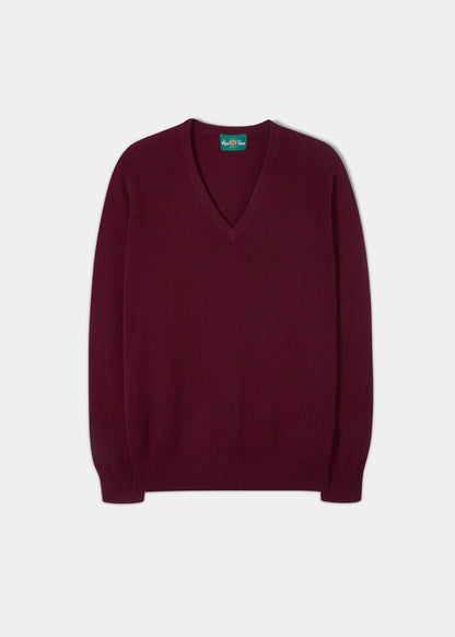 Hampshire Lambswool Saddle Shoulder Bordeaux Jumper