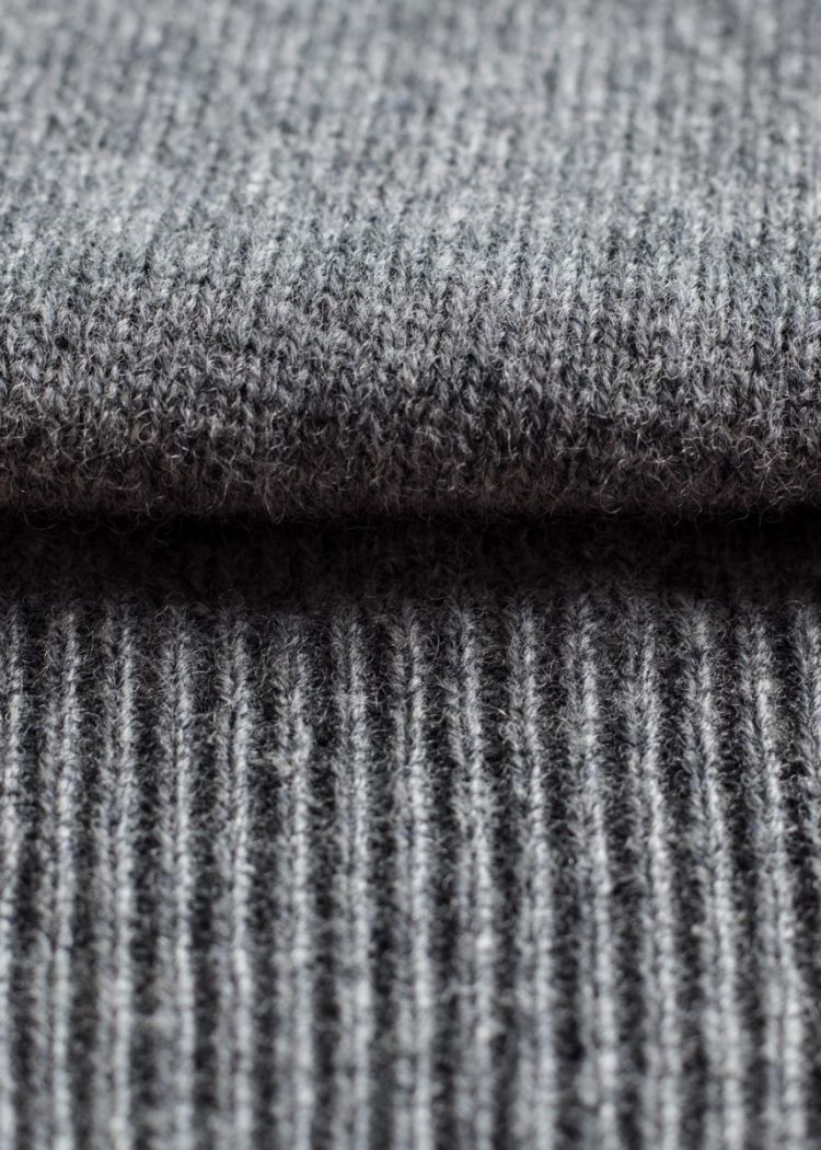 Hampshire Lambswool Saddle Shoulder Grey Mix Jumper