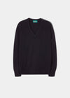 Hampshire Lambswool Saddle Shoulder Navy Jumper