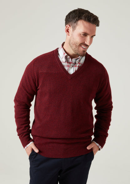 Hampshire Lambswool Jumper in Red Velvet