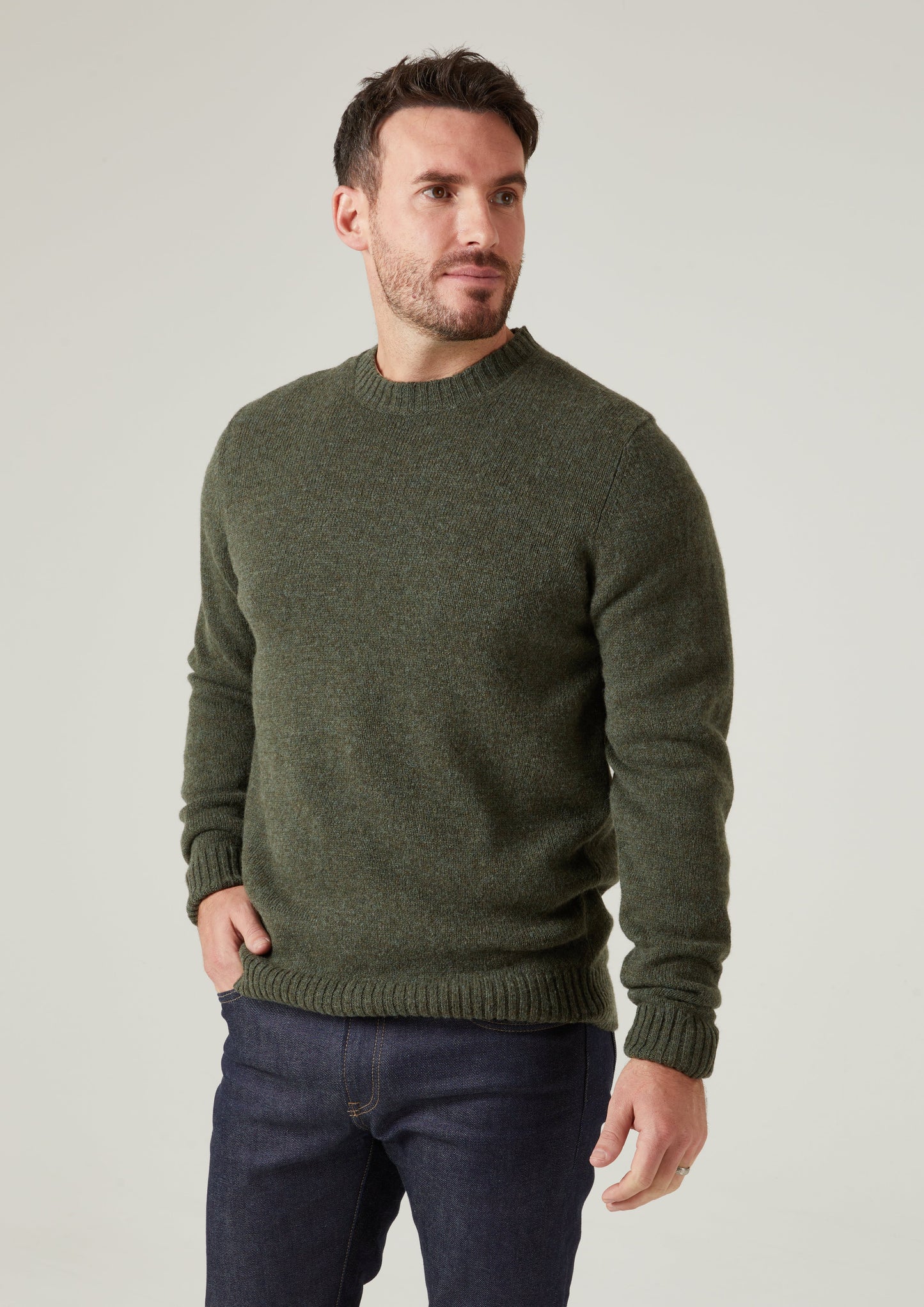 Kinnadie Supersoft Shetland Jumper In Moorland