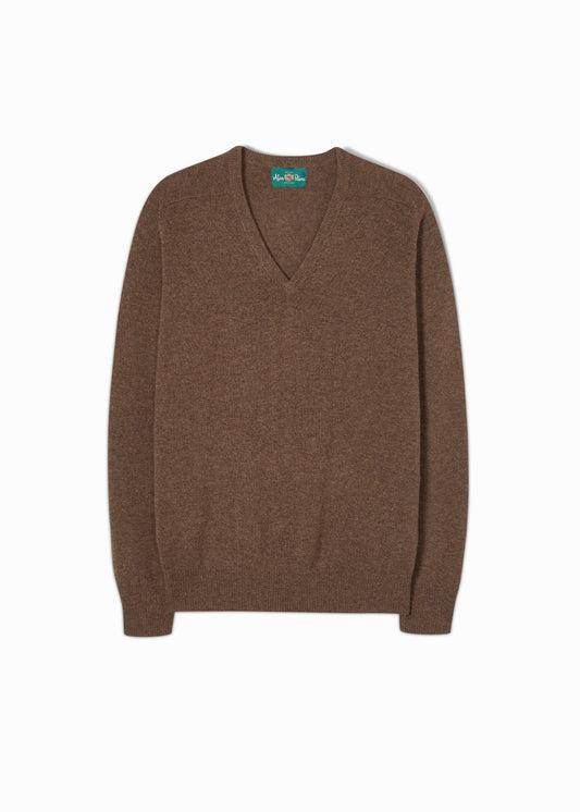 Lambswool Saddle Shoulder Tobacco Jumper