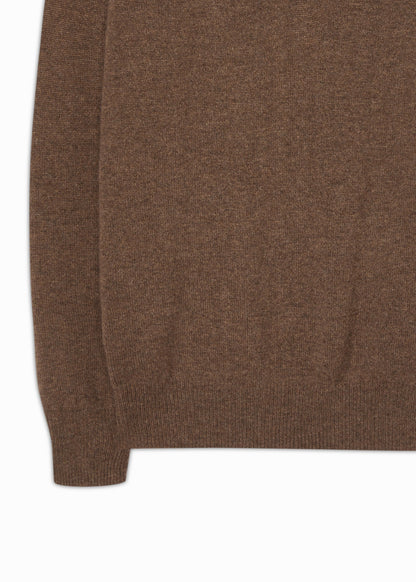 Lambswool Saddle Shoulder Tobacco Jumper