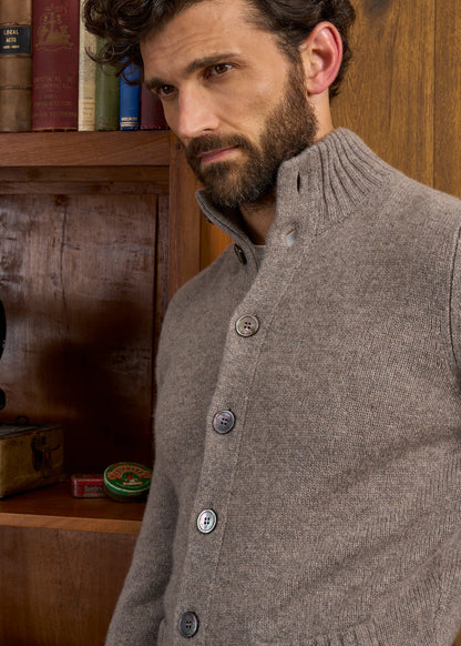 Landford Men's Lambswool Buttoned Jumper In Vole