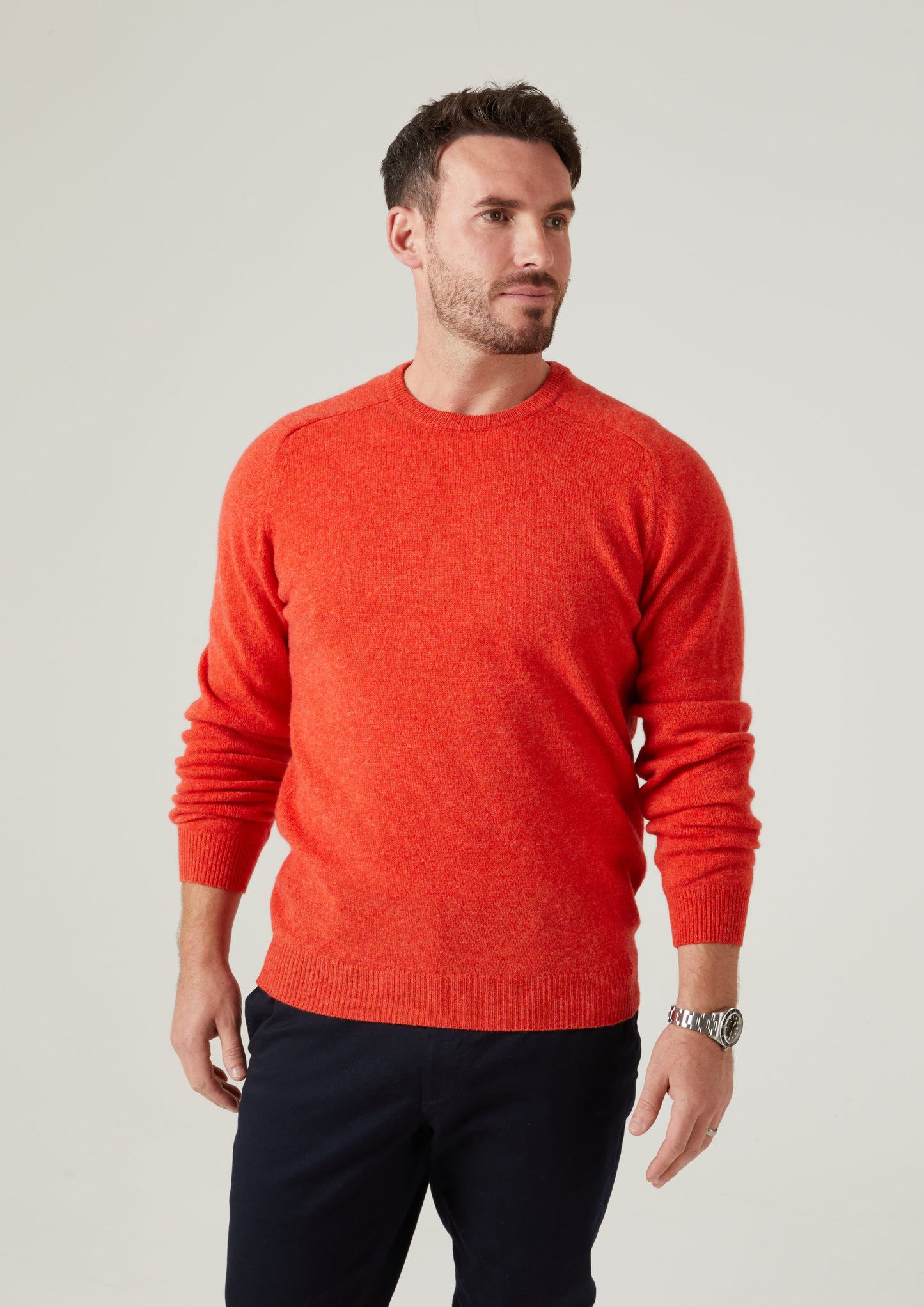 Lenzie Men's Lambswool Jumper In Inferno