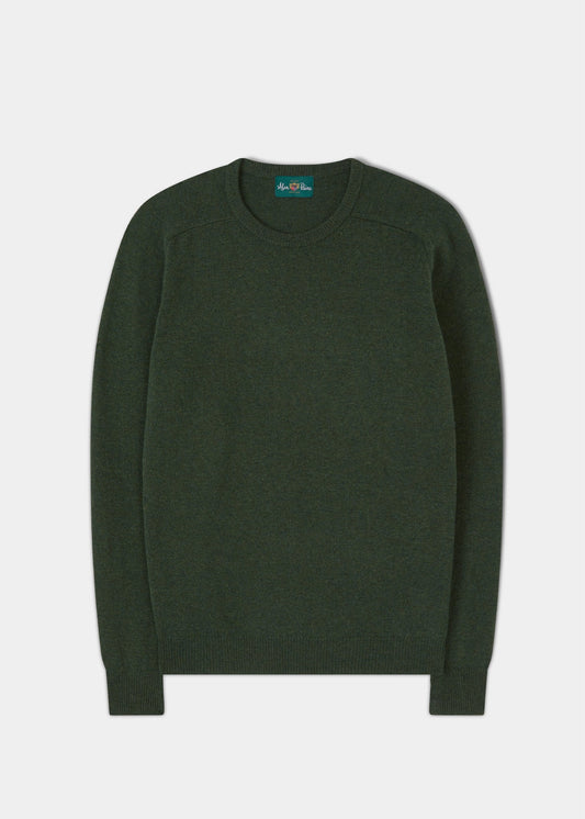 Lenzie Men's Lambswool Jumper In Rosemary - Regular Fit