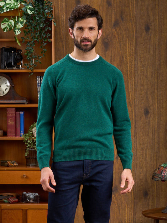 Men's Lambswool Crew Neck Jumper in Cossack 