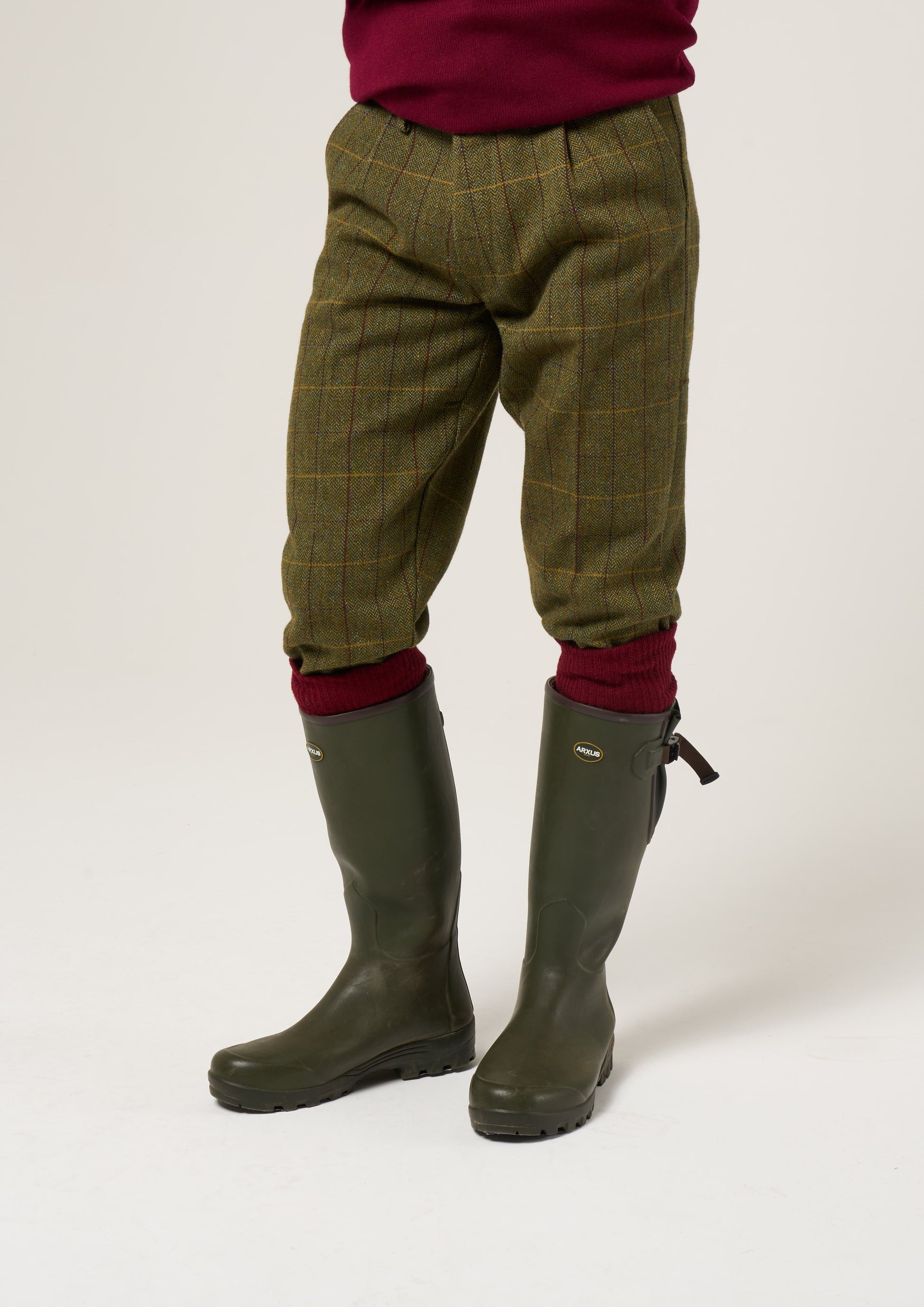 Rutland Men's Tweed Shooting Breeks In Green Ash