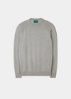 Saddington Cotton Merino Crew Neck Sweatshirt In Light Grey Mix