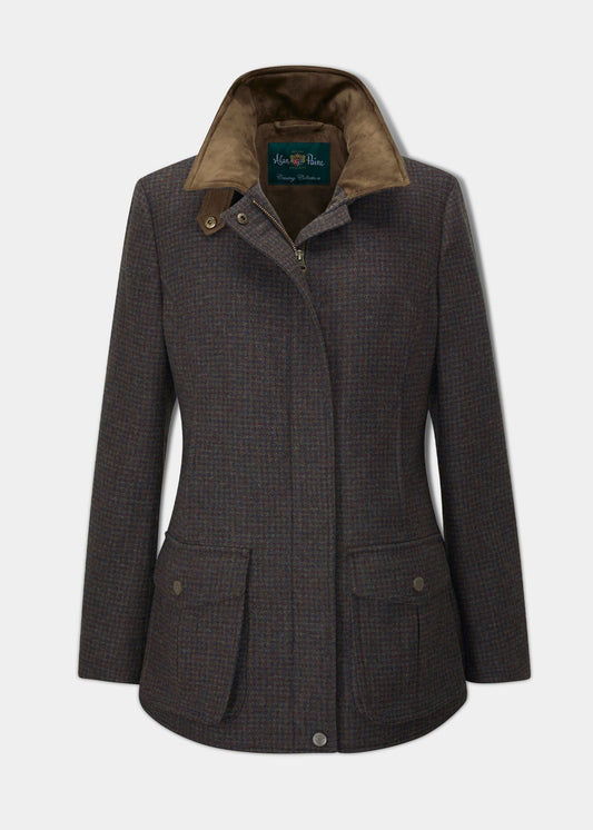 Surrey Ladies Tweed Coat In Bramble