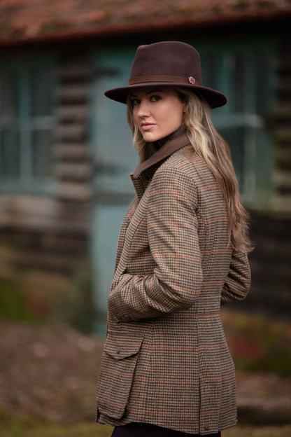 Surrey Ladies Tweed Coat In Sycamore