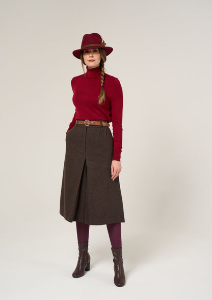 Surrey Ladies Tweed Culottes In Bramble