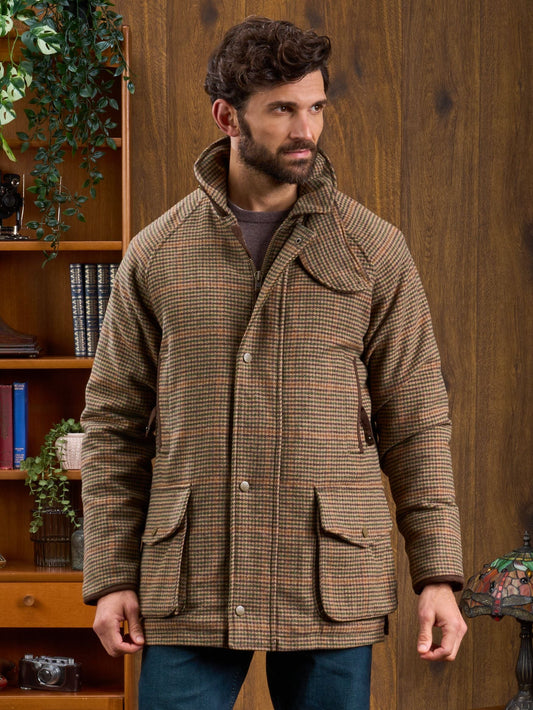 Surrey Waterproof Tweed Coat In Sycamore