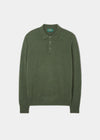 Tresswell Geelong Wool Long Sleeve Polo Shirt in Rosemary