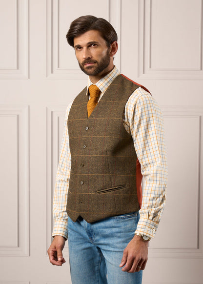 Ilkley Men's Blue and Gold Country Check Shirt