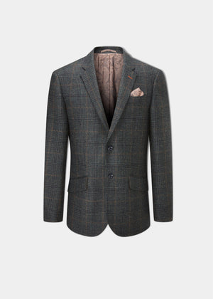 Surrey Tweed Lined Blazer In Green Check