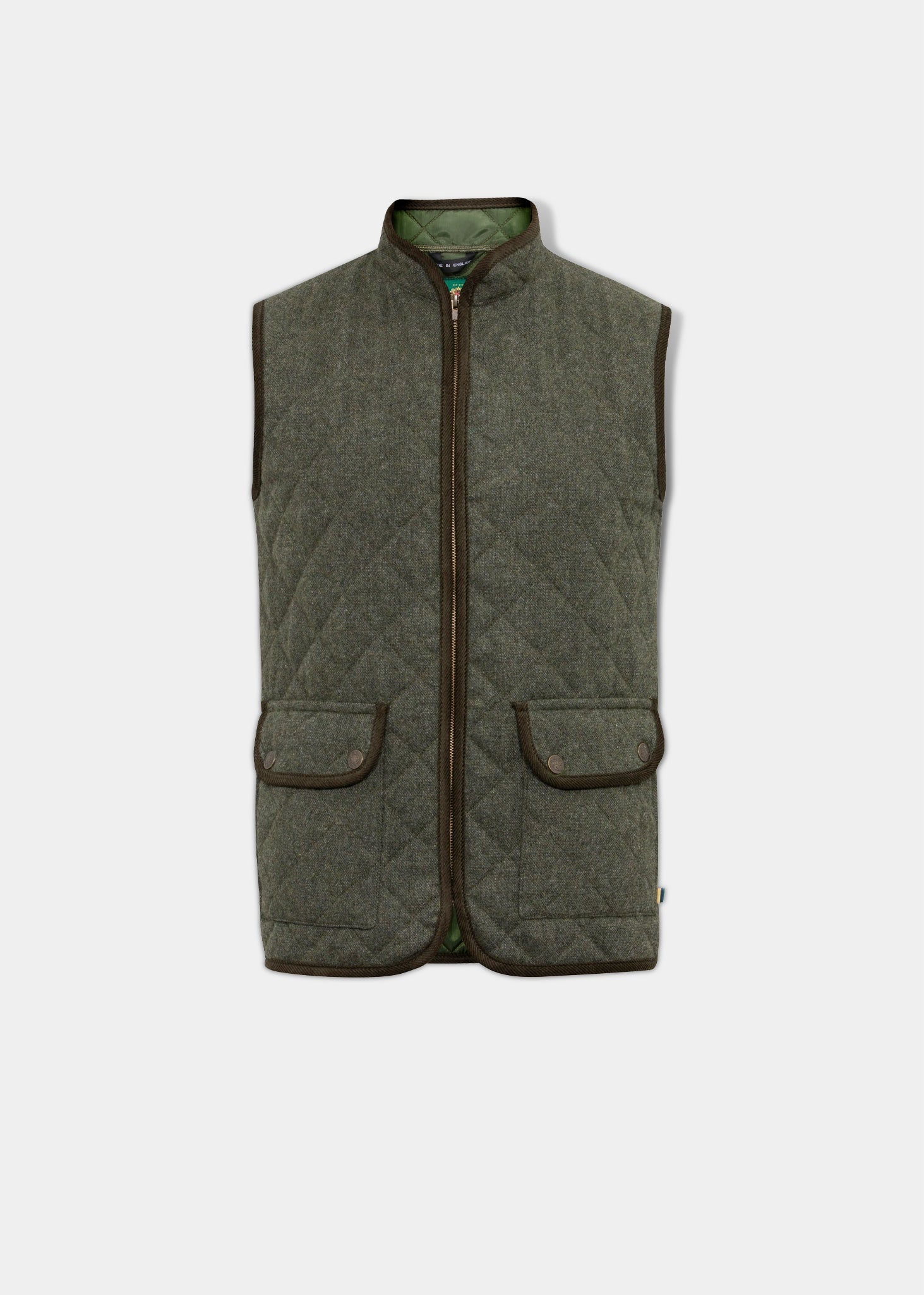 Fawston Men's Quilted Gilet In Olive - Regular Fit