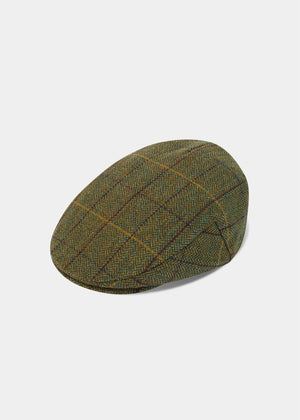 Rutland Men's Tweed Flat Cap In Green Ash