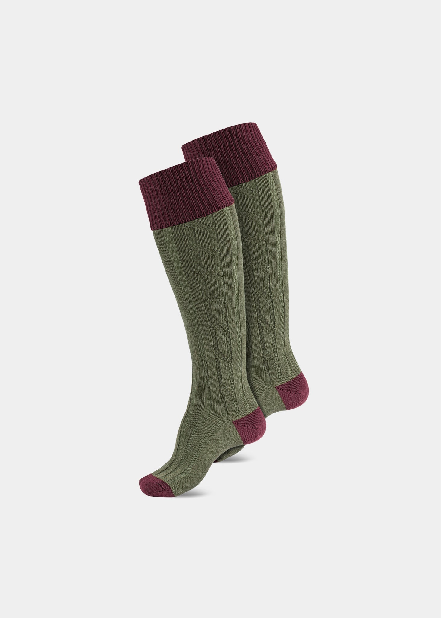 Men's Shooting Socks - Merlot & Fern