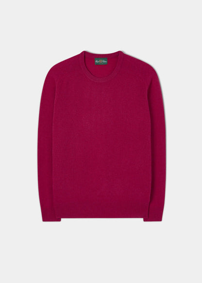 Dorset Men's Lambswool Jumper in Raspberry 