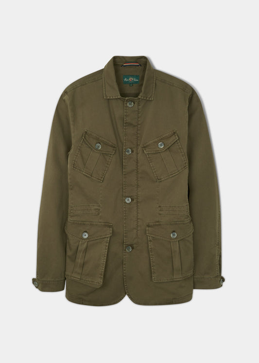 Casual men's jacket in olive green.