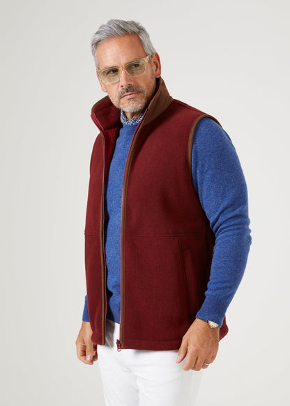 mens-fleece-Gilet-Bloodstone