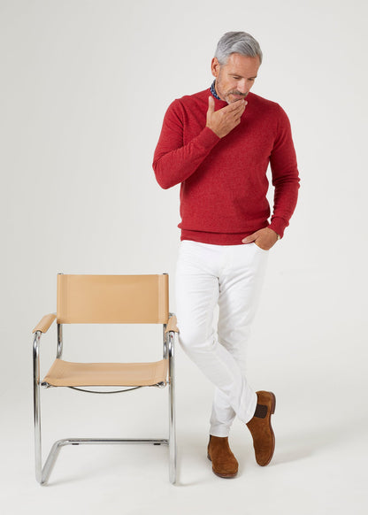 Brisbane Geelong Wool Jumper in Poppy Melange - Regular Fit