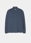 Men's long sleeve faded dye polo in navy