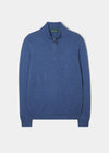 Sutherland Lambswool 1/4 Zip Jumper in Jeans - Regular Fit