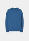 Dorset Men's Lambswool Jumper in Teal Blue